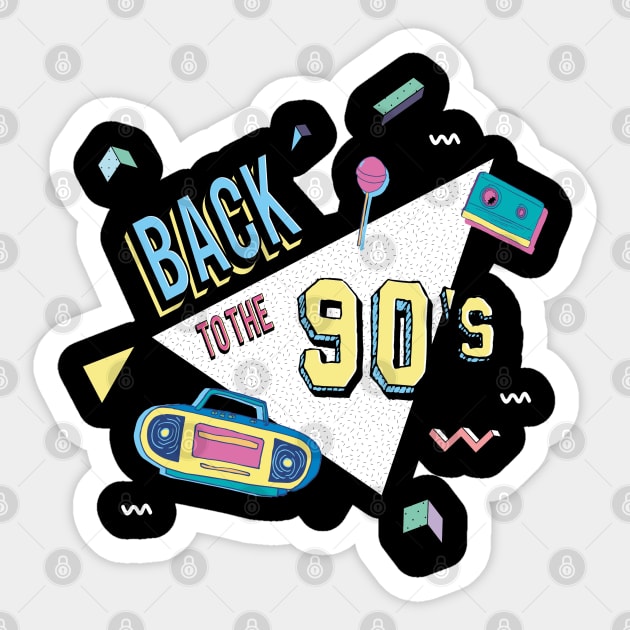 Back to the 90s Sticker by schmomsen